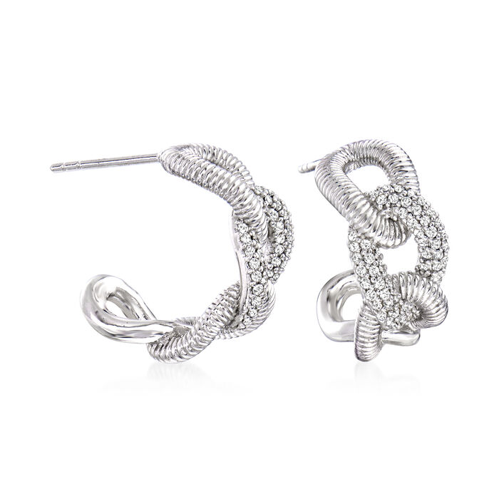 Judith Ripka &quot;Eternity&quot; .52 ct. t.w. Diamond Interlocking-Link Earrings in Sterling Silver