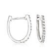 10mm Cultured Pearl and .40 ct. t.w. White Topaz Removable Hoop Drop Earrings in Sterling Silver