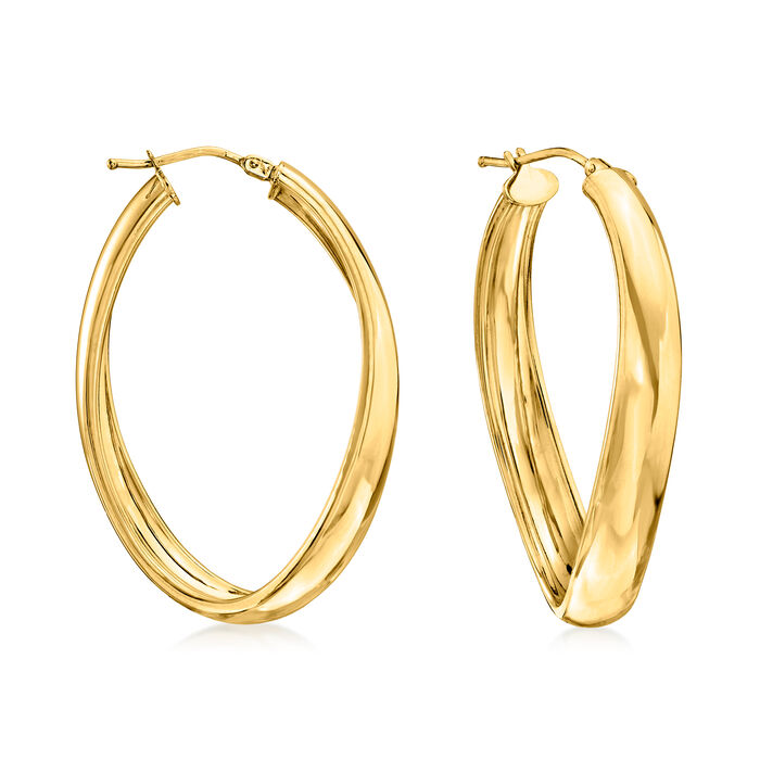 Italian 18kt Yellow Gold Curved Hoop Earrings