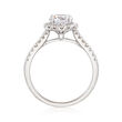 .49 ct. t.w. Diamond Halo Engagement Ring Setting in 14kt White Gold