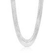 Italian Sterling Silver Twisted Multi-Strand Necklace