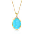 Turquoise Pendant Necklace with Diamond Accents in 14kt Yellow Gold