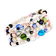 4-8mm Multicolored Cultured Baroque Pearl Jewelry Set: Four Bracelets and Necklace