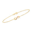 Personalized Infinity Bracelet in 14kt Gold - 3 to 7 Birthstones