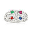 Personalized Ring in Sterling Silver - 2 to 7 Birthstones