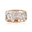 .30 ct. t.w. Diamond Floral Ring in 18kt Two-Tone Gold