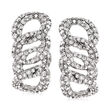 1.35 ct. t.w. Diamond Cuban-Link Earrings in 14kt White Gold