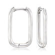Italian .80 ct. t.w. CZ Paper Clip Link Removable Hoop Drop Earrings in Sterling Silver