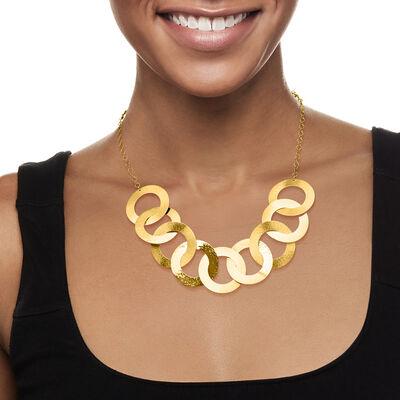 Italian 18kt Gold Over Sterling Interlocking Circle Necklace