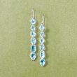 12.90 ct. t.w. Sky Blue Topaz Drop Earrings in Sterling Silver