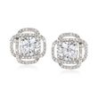 .50 ct. t.w. Diamond Square Earring Jackets in 14kt White Gold
