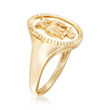 14kt Yellow Gold Owl Signet Ring