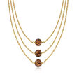 Italian Leopard-Print Murano Glass Multi-Strand Necklace in 18kt Gold Over Sterling