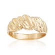 C. 1990 Vintage 14kt Yellow Gold Ribbed Ring