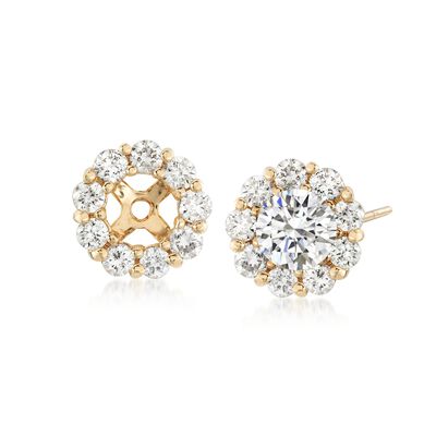 .75 ct. t.w. Bezel-Set Diamond Drop Earrings in 14kt Yellow Gold | Ross ...