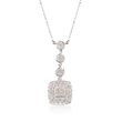ALOR .46 ct. t.w. Diamond Multi-Tier Square Pendant Necklace in 18kt White Gold