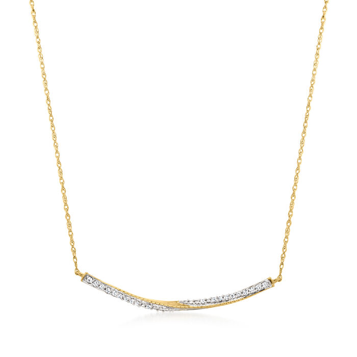 .10 ct. t.w. Diamond Twisted Necklace in 10kt Yellow Gold