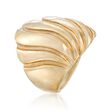 Italian 18kt Gold Over Sterling Grooved Ring