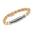 C. 1970 Vintage .60 ct. t.w. Diamond and .50 ct. t.w. Sapphire Bracelet in 14kt Yellow Gold