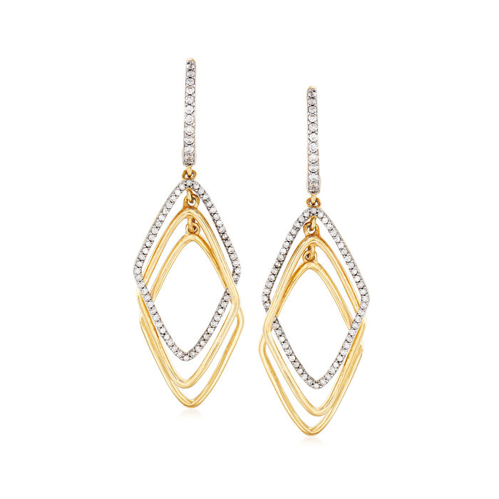 .50 ct. t.w. Diamond Triple-Marquise Drop Earrings in 14kt Yellow Gold