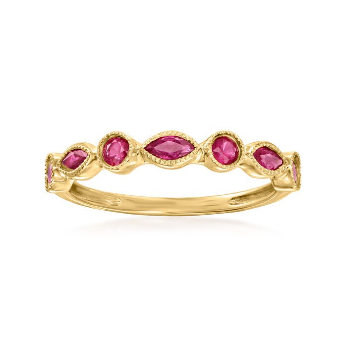 .60 ct. t.w. Ruby Ring in 14kt Yellow Gold