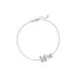 .25 ct. t.w. Diamond Double Butterfly Anklet in Sterling Silver