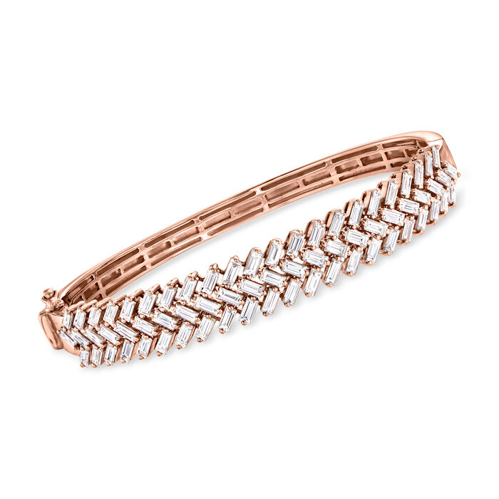 4.85 ct. t.w. Diamond Zigzag Bangle Bracelet in 18kt Rose Gold