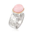 Pink Opal Ring in Sterling Silver and 14kt Yellow Gold