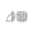 Sterling Silver Basketweave Square Dome Earrings