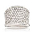 C. 1990 Vintage 2.88 ct. t.w. Diamond Wide Band Ring in 14kt White Gold