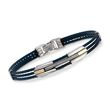 ALOR Men's Blue Stainless Steel Cable Bracelet With 18kt Yellow Gold