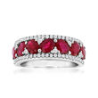 2.80 ct. t.w. Ruby and .30 ct. t.w. Diamond Ring in 18kt White Gold