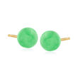 Jade Stud Earrings in 10kt Yellow Gold