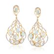 Opal and .73 ct. t.w. Diamond Earrings in 14kt Yellow Gold