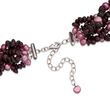Garnet and Pink Cultured Semi-Baroque Pearl Torsade Necklace with Sterling Silver