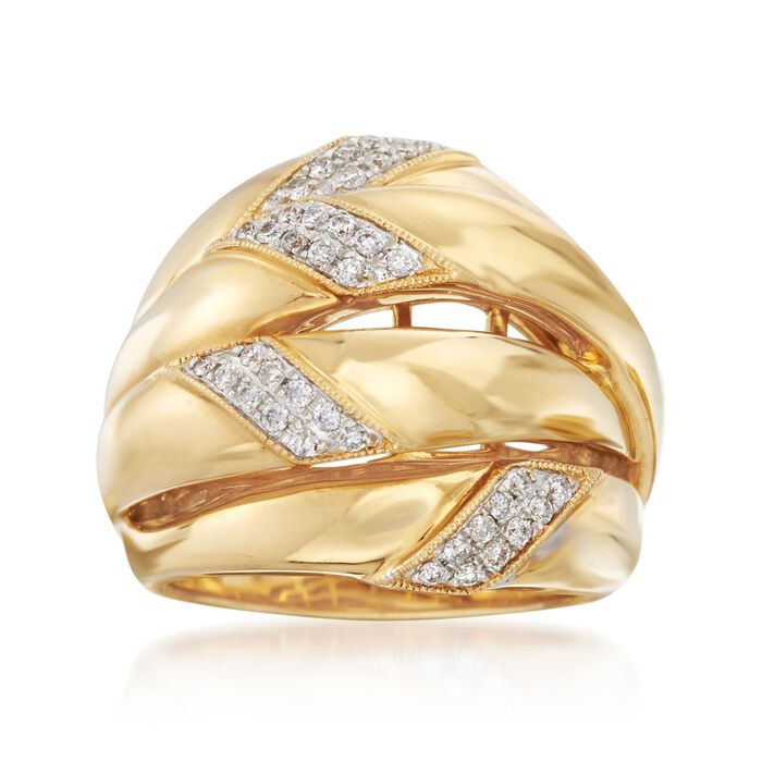 .34 ct. t.w. Diamond Four-Row Ring in 18kt Yellow Gold