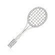 C. 1980 Vintage 1.50 ct. t.w. Diamond Tennis Racket Pin in 14kt White Gold