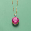 7.75 Carat Pink Quartz Pendant Necklace with Diamond Accents in 14kt Yellow Gold
