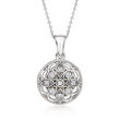 .15 ct. t.w. Diamond Vintage-Style Pendant Necklace in Sterling Silver