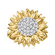 .70 ct. t.w. White Topaz Sunflower Ring in 18kt Gold Over Sterling