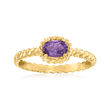.40 Carat Amethyst Twisted Ring in 18kt Gold Over Sterling