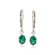 1.60 ct. t.w. Emerald Drop Earrings in 14kt White Gold
