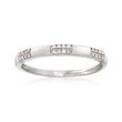 14kt White Gold Block Ring with Diamond Accents