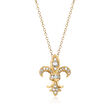 .33 ct. t.w. Diamond Fleur-De-Lis Pendant Necklace in 14kt Yellow Gold