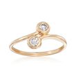 .25 ct. t.w. Bezel-Set Diamond Two-Stone Bypass Ring in 14kt Yellow Gold