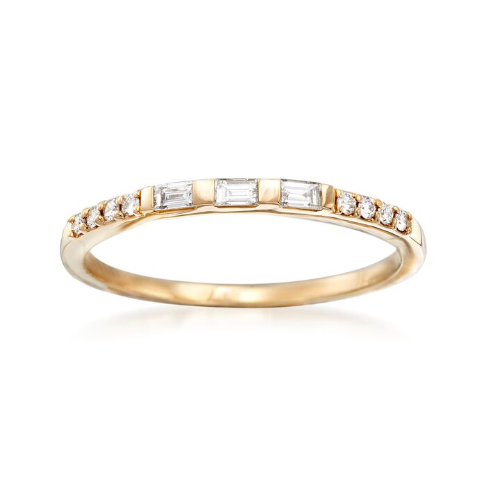 .16 ct. t.w. Baguette and Round Diamond Ring in 14kt Yellow Gold