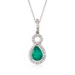1.85 Carat Emerald and .40 ct. t.w. Diamond Necklace in 14kt White Gold