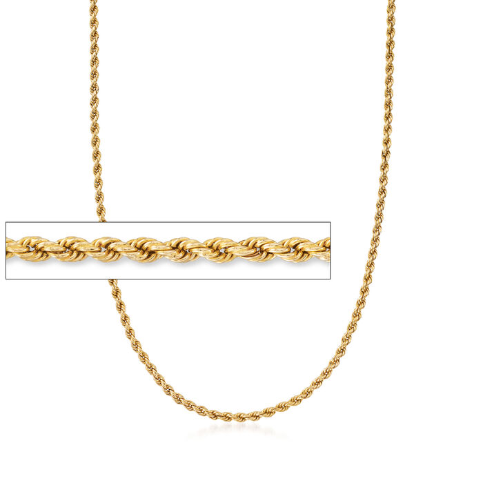 C. 1980 Vintage 14kt Yellow Gold 4mm Rope Chain Necklace