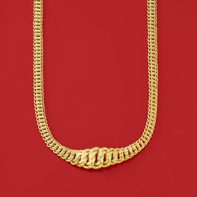 Italian 14kt Yellow Gold Graduated Americana-Link Necklace
