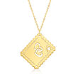 14kt Yellow Gold Personalized Love Stamp Pendant Necklace